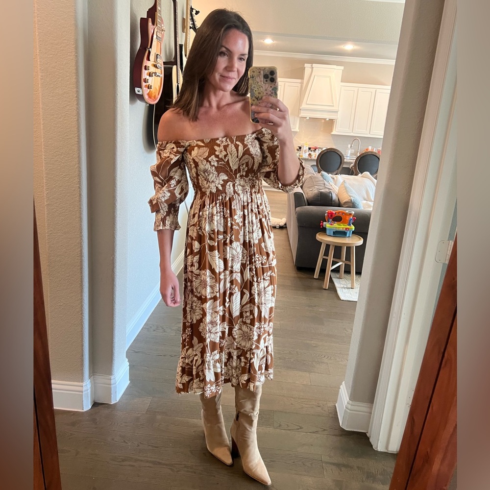 Fall Floral Midi Dress